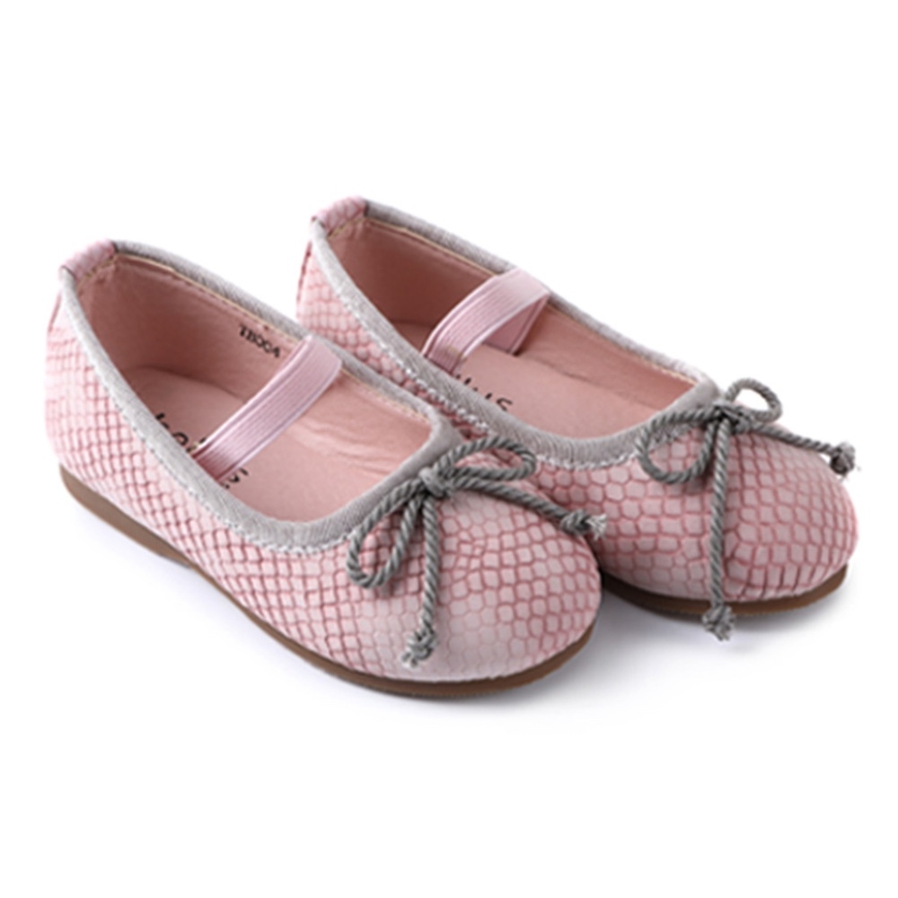 Girls Ribbon Mary Jane Ballerina Flat Pink Shoes